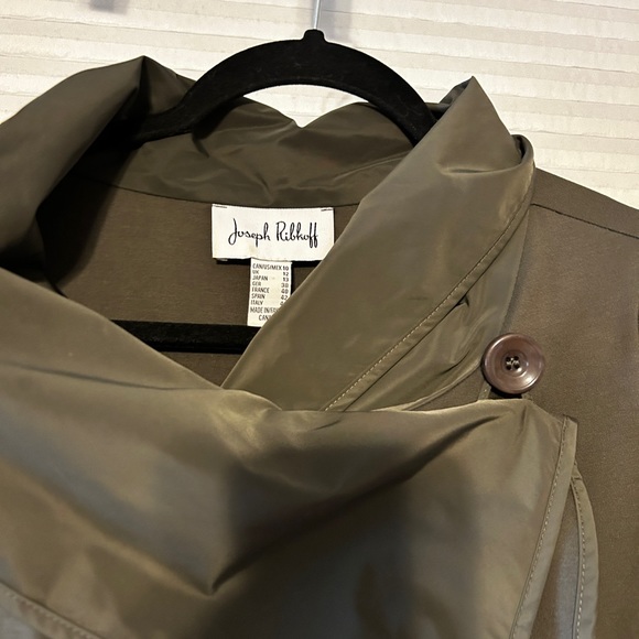EUC Joseph Ribkoff Asymmetrical Olive Green Lightweight Jacket 10 - Picture 3 of 5